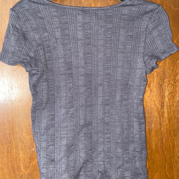 Gray Button Down T-Shirt - Picture 3 of 3